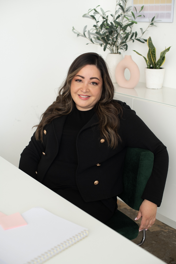 Woman in Chair Smiling